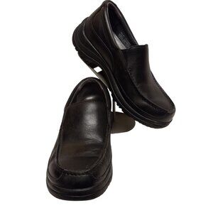 Dansko Size 41 7.5 8 Loafers Shoes Mens Wayne Black Full Grain Leather Slip On